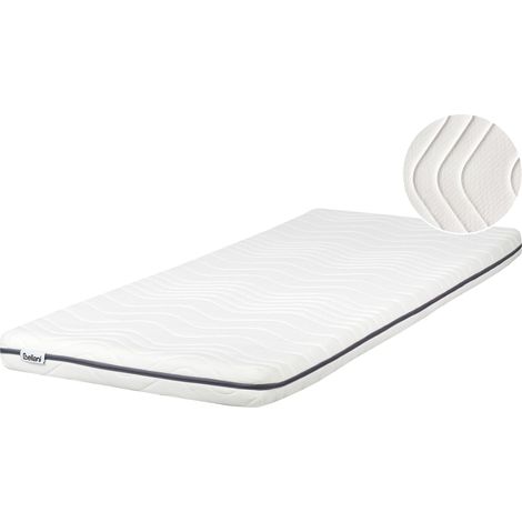 Matelas avec Housse Amovible et Fermeture Éclair 80 x 200 cm en Mousse Mémoire de Forme Blanche Petite (1/5)