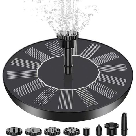 Solarbetriebene Springbrunnenpumpe für Vogelbäder, Gärten, Teiche, Pools, Aquarien, Außenbereiche und Fischtanks, Durchmesser 16 cm