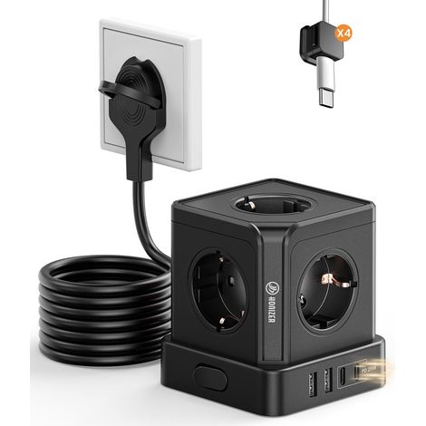 Multiprise plate 9 en 1 avec USB C 25 W 4000 W (1/5)