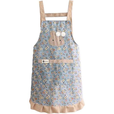 Tablier de cuisine pour femme avec poches, tablier à bavette à plusieurs épaisseurs pour cuisiner, pâtisser, faire des barbecues et jardiner (forme 4) (1/4)