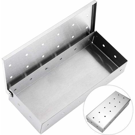 Boîte de Fumage, Boite Fumoir Barbecue au Charbon Générateur de Fumée Portatif Accessoire Barbecue, BBQ Smoker Box en acier inoxydable Boîte à Fumoir pour Barbecue à Charbon/Gaz (Sans Bois de Fumage) (1/5)
