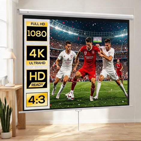 Écran de projection blanc mat 171 x 128 cm 84 pouces 4:3 4K pour (1/5)