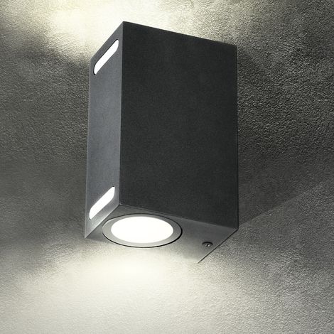Lámpara de pared para jardín 2xGU10 IP54 negra (1/4)