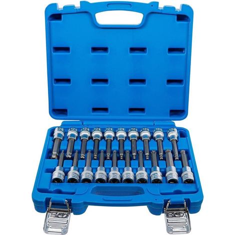 Jeu de Douilles et Embouts 12,5 mm (1/2) - 20 pcs, Six Pans Femelle, Profil T et Polygone Femelle - Polyvalence et Pré - D-Work (1/5)
