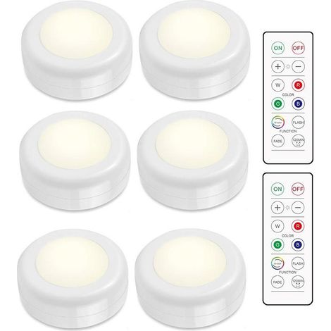 Ensemble de spots LED – 6 lampes élégantes avec 2 télécommandes pratiques (1/5)