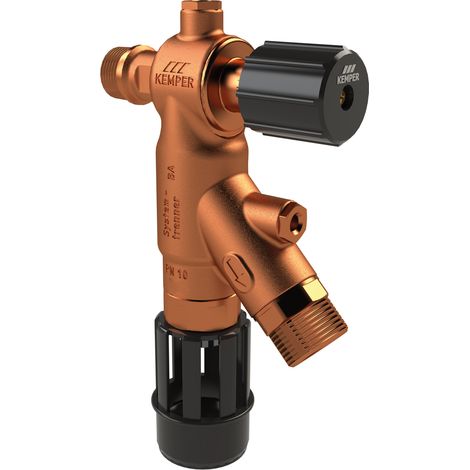 Kemper Fk-4 Soupape de sortie pour système, 36701 DN15 BA avec poignée, laiton rouge