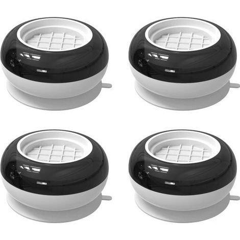 4 Pièces Universel Tapis Antivibration Lave Linge Socle Anti-Dérapants Pied Amortisseurs Antirouille Support pour Séchoir, Frigo (Blanc) (1/5)