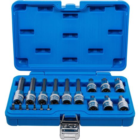 Set di inserti BGS attacco quadro interno 6,3 mm (1/4") / 12,5 mm (1/2") profilo T (per Torx) 18 pz. - 5173. (1/5)