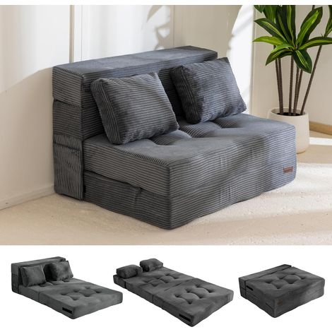 Matelas Pliant Sofa pour Adultes et Enfants, Matelas Pliable Adulte Convertible Canapé-lit Portable avec 2 Oreillers, Matelas pour Invités (1/5)