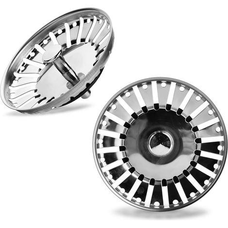 Bonde d'évier double couche en acier inoxydable pour cuisine et salle de bain - Diamètre 84 mm (1/5)