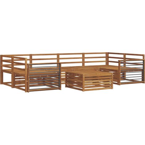 Outdoor Sofa Set 7 pcs Natural Solid Acacia Wood vidaXL (1/5)