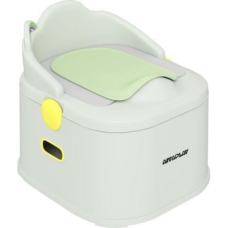 Toilette Enfants 3 en 1 Baignoire Amovible Toilettes Rembourrées Convertibles Tabouret Chaise 6 Mois-6 Ans Gris (1/5)