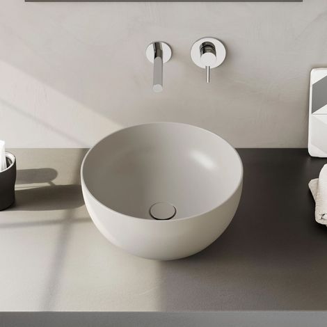 VitrA Recycled Round Countertop Vessel Basin 400mm - Matt Taupe (1/5)