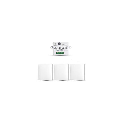 Set mit 3 RF433 Funk-Lichtschaltern – 10A 240V Sender und Empfänger – Schnelle Installation ohne Verkabelung – Crezuo