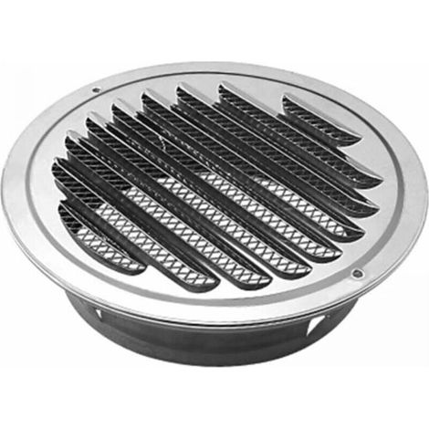 Round ventilation grille, stainless steel ventilation grille, with mesh ventilation, round ventilation grille for exhaust pipe, diameter 120 mm (1/5)