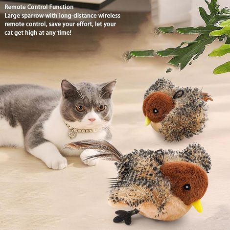 Sounding Bird-Shaped Cat Toy - Interactive Plush Simulated Chirping Bird with Flaping Wings for Indoor Exercise (1/5)