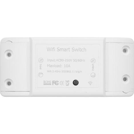 1 module commutateur WiFi 802.11b/g/n DIY interrupteur sans fil à distance 10A 2200W compatible Alexa minuterie domotique eWeLink Android iOS pour appareils électriques 90x40x24mm ABS ignifuge (1/3)
