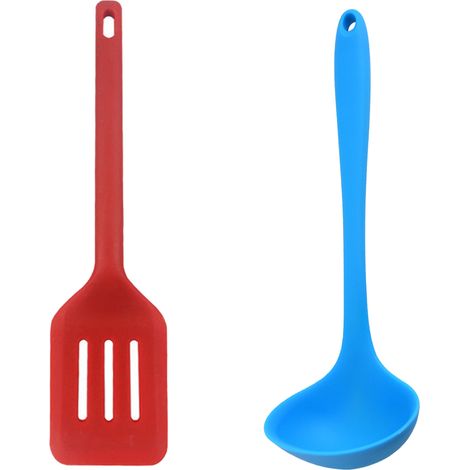 Ustensiles De Cuisine En Silicone - Résistant À La Chaleur 450°F - Pour Poêles Antiadhésives - Lot De 2 (1/5)