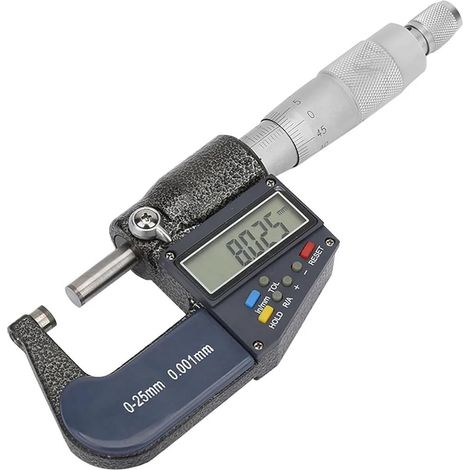 Mikrometer, Außenmikrometer, digitales Mikrometer-Messwerkzeug, elektronisches digitales Mikrometer 0–25 mm, Dickenmessgerät 0,001 mm und Schraubenschlüssel-Set