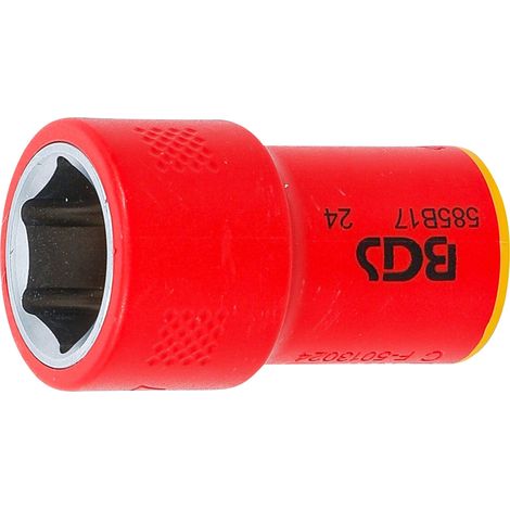 BGS 35877 VDE-Steckschlüssel-Einsatz Sechskant, An trieb Innenvierkant 10 mm (3/8"), SW 17 mm (1/4)