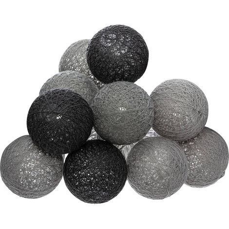 Ghirlanda led a batteria 10 palline smoky d6cm - Atmosphera créateur d'intérieur