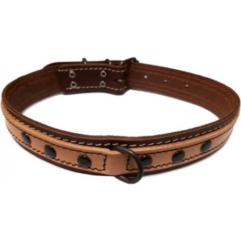 COLLAR CUERO DOBLE 25X550 NAT/MARRON