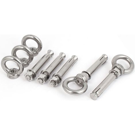 M10x90mm Wand 304 Edelstahl Dehnschrauben Geschlossener Haken Ankerbolzen 5 Stück (68e1989b1ea607... (1/4)