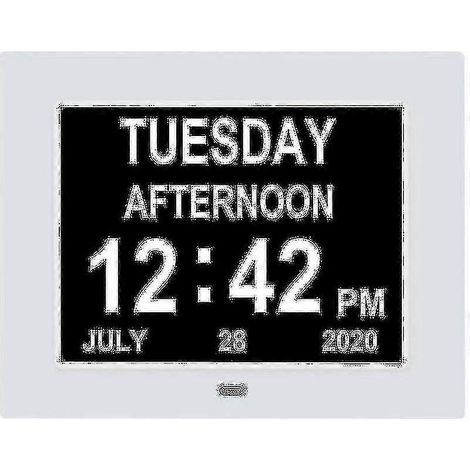 Horloge numérique pour personnes atteintes de démence, horloge calendrier, horloge date, grand format, affichage clair, heure et date complètes. (1/5)