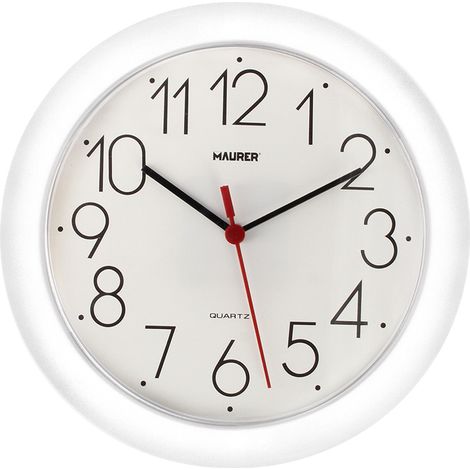 Wanduhr Ø 25 cm. Weiss