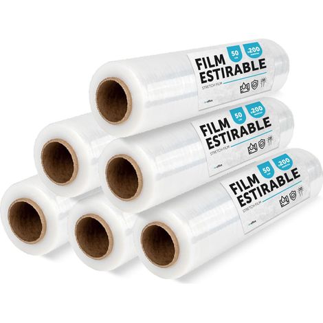 Pellicola trasparente per imballaggio, plastica coperta, pellicola trasparente per imballaggio di scatole di traslochi, proteggere mobili e spedizioni, dimensioni 50 cm x 200 m estensibile · m-office (1/5)