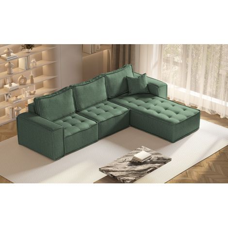 Kaiser Möbel L-förmige Bohoo-Maxi-Ecke in zeitlosem Design Hellgrün Rechts (1/5)