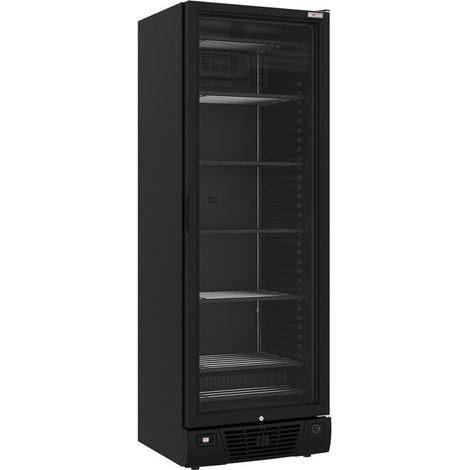 Vitrine ventilée négative 382L - 5 niveaux fixes - Design noir élégant - Température -18° à -24° - Diverso