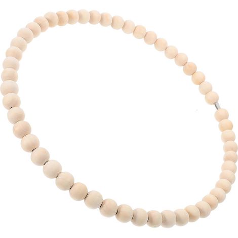 Couronne de perles décorative à suspendre, style rustique, en bois et fer (lot de 4), pour la décoration murale. (1/5)
