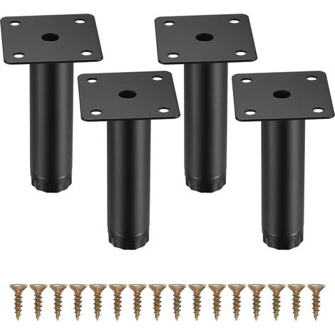 4 Pièces Pieds de Meuble, 10 cm Pieds de Meubles Réglables, Pieds de Support en Fixation en Métal pour Meubles/Bureau/Cuisine/Canapé (1/5)