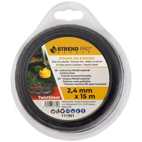 Trimmerfaden TwistSilent Professional 2,4 mm L-15 m, spiralförmig - Set mit 10 Stück