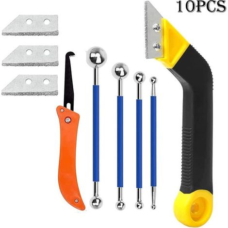 Kit de 10 outils de jointoiement avec billes en acier inoxydable et poignée en ABS (1/5)