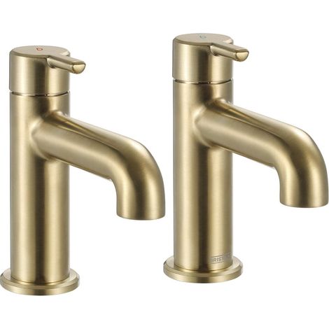 Bristan Altum Basin Taps Pair Pillar Mounted - Brushed Brass (1/5)