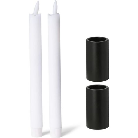 Lot de 2 bougeoirs magnétiques 2,8x5 cm noir avec LED