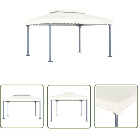 Tonnelle Barnum Style Moderne - Pavillon de Jardin - Tente de réception - 400x300 cm Crème Aluminium Chic-402548 (1/5)