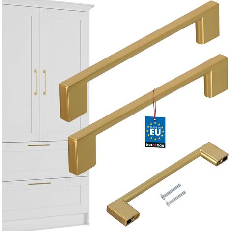 Tirador para muebles de cocina KOTARBAU® Clásico Moderno Oblongo Largo Oro Mate 148 MM Espacio entre 128 MM Juego de 2