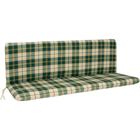 Auflage BOSTON für Bank 3-sitzer, grün/beige kariert (1/3)
