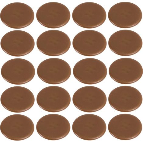Lot de 20 caches vis marron 17mm – Plastique – Empreinte cruciforme ou plate – Protection ferrure pour assemblage meuble (1/3)