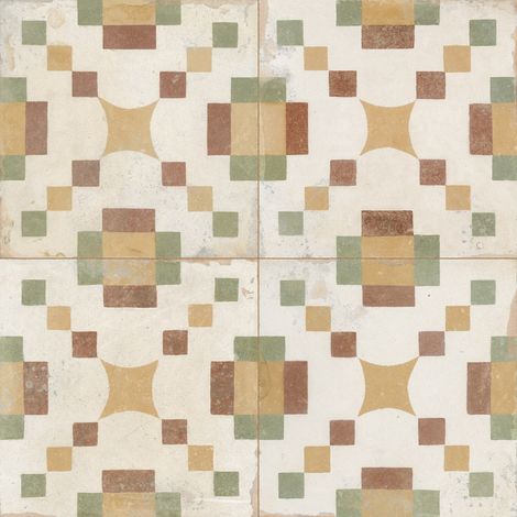 Carrelage Vintage effet Carreau ciment Multicolore Caldora 22,3x22,3x0,9 cm Morava - Sol et mur intérieur (vendu par carton de 0,65 m²) - RO'MA CARRELAGE