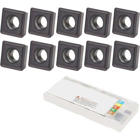10 plaquettes de tournage en carbure, indexables et revêtues, pour fraiseuses à bois, tours CNC, outils RDMT0802MOTN