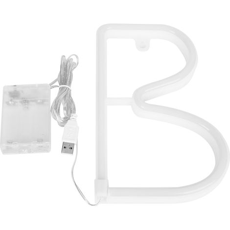 Lumière LED décorative en forme de lettre B unique, pour mariage, fête et décoration intérieure (1/5)