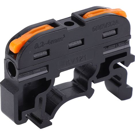 10 connecteurs de fil de type rail PCT-211 0,2-4 mm, bornier de câblage rapide à pression (noir) (1/5)