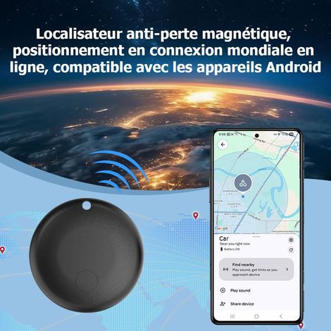 Traceur GPS indétectable pour véhicules, Compatible Google Find Hub. Mini Balise magnétique étanche IP67, Couverture Mondiale, localisateur caché sans abonnement mensuel (1/5)