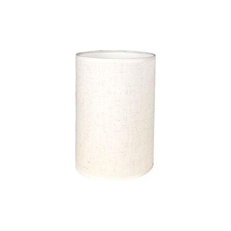 Abat-jour cylindrique en lin fait main, pour lampe de table, suspension, lampadaire (blanc, diamètre 14 cm x hauteur 20 cm)