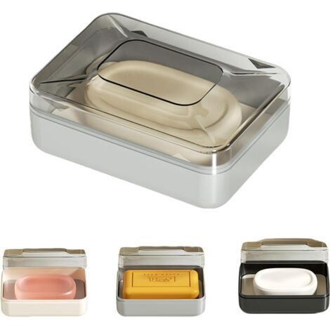 Boite à Savon, Porte Savon Double Couche avec Couvercle, Savon De Portables Voyage, Porte-Savon éTanche Et Scellé pour Maison,Salle De (1/5)