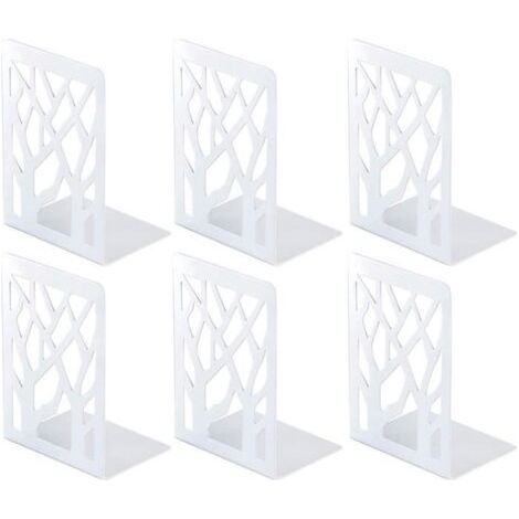 Buchstützen – Innovativ – Metall – Weiß – 3er-Set – Modernes und robustes Design (1/5)